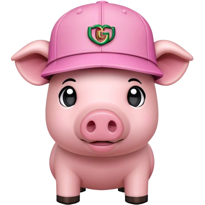 Pig wearing a Gucci hat in Minecraft emoji