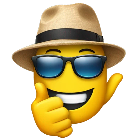thumbs up with  sunglasses and hat emoji
