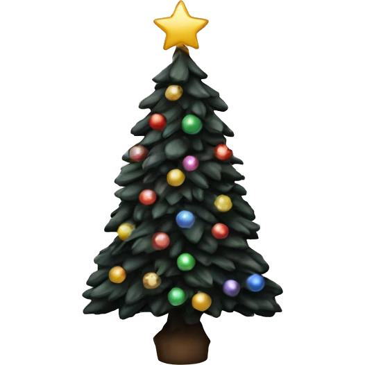 Christmas tree black emoji