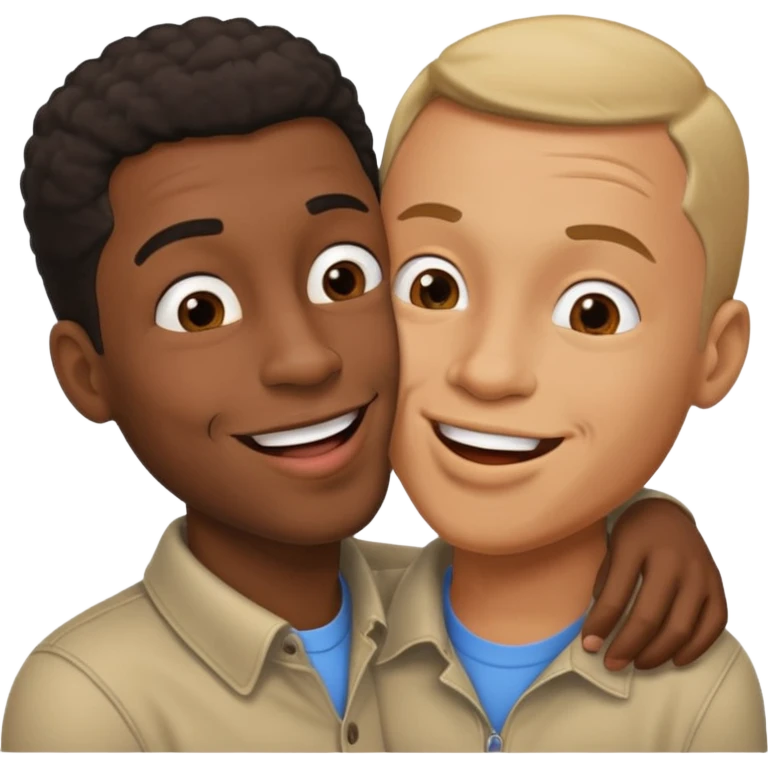 Black man kissing emoji