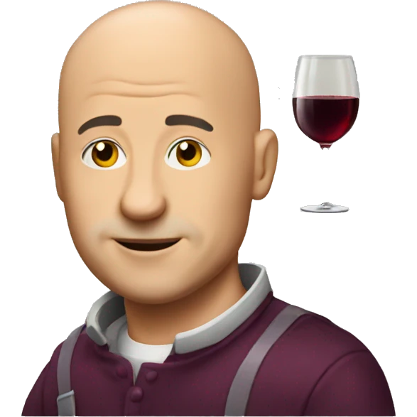 bald man with wine emoji