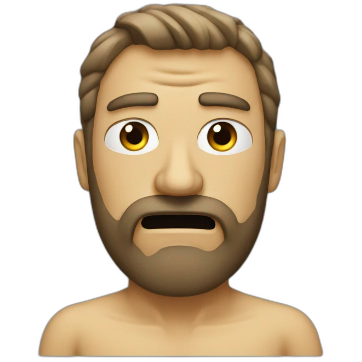 Angry guy with beard and nose strip emoji