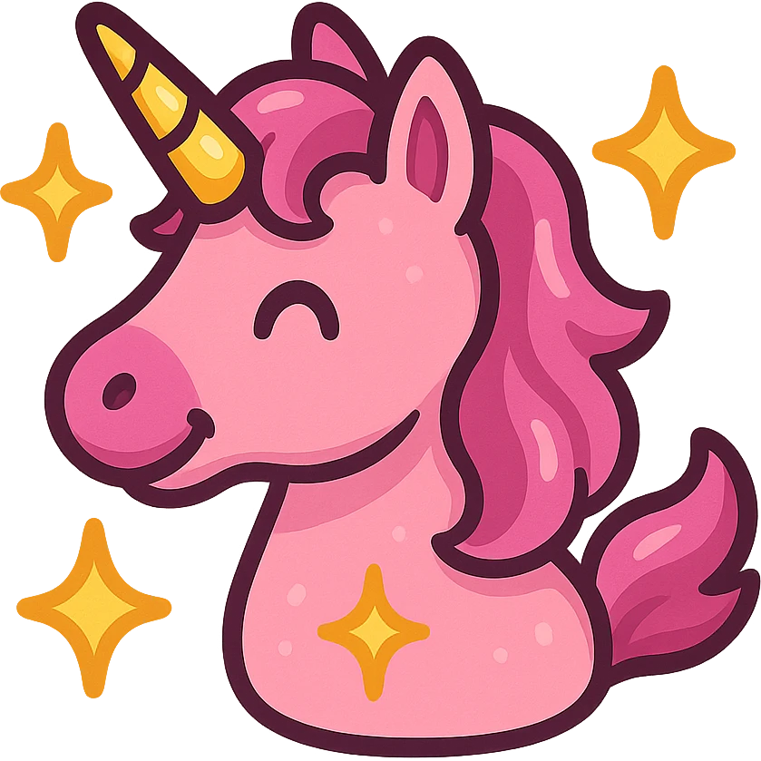 pink unicorn emoji, magical and playful emoji