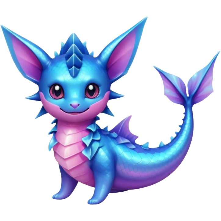 Shiny iridescent glossy Violet-Pink-gradient Vaporeon emoji