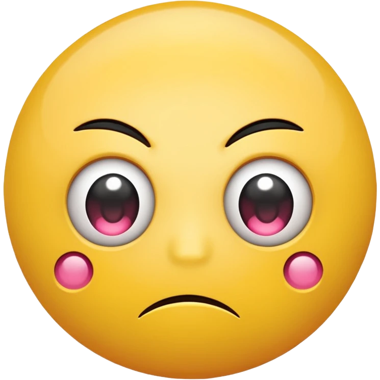 two emojis not happy stuck together no pink cheeks emoji