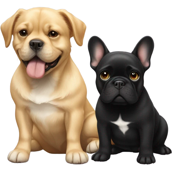 Black frenchie and golden retriever  emoji