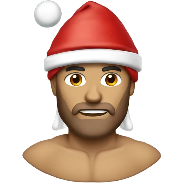 spartan male wearing santa hat emoji