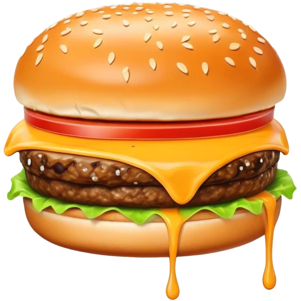 juicy hamburger with cheese emoji
