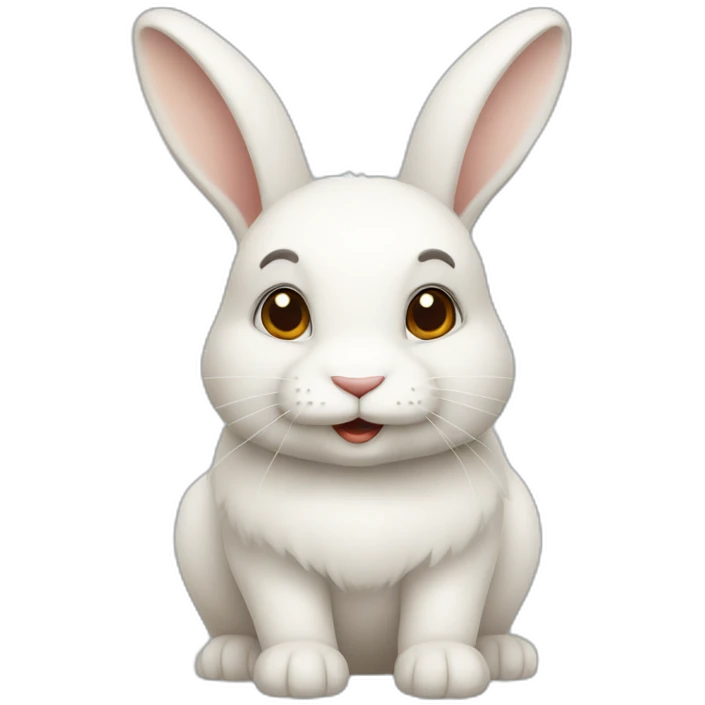Lapin nain blanc marron emoji