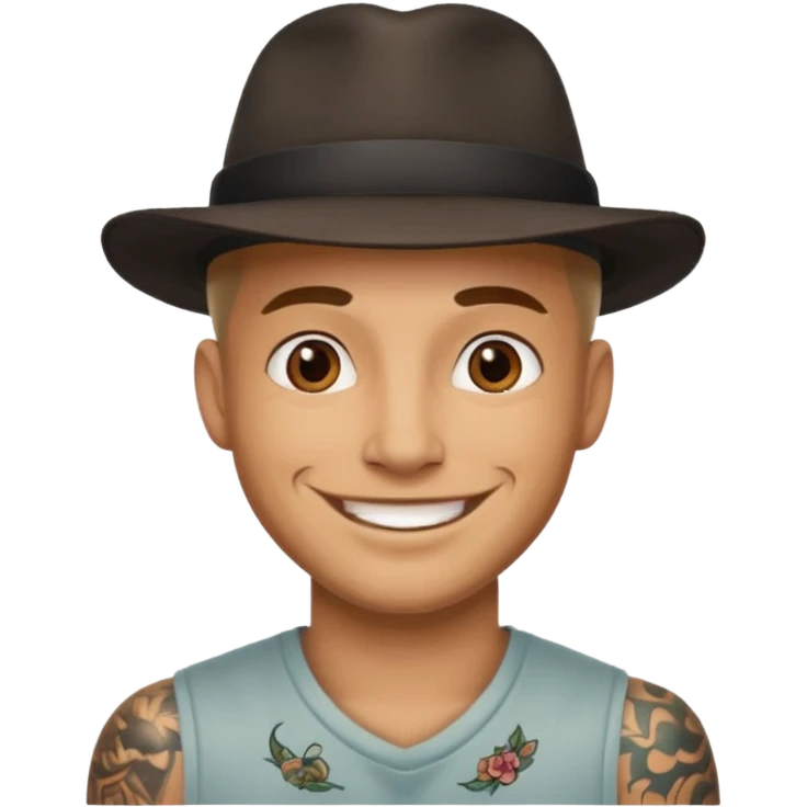 hat wearing tattooed man emoji