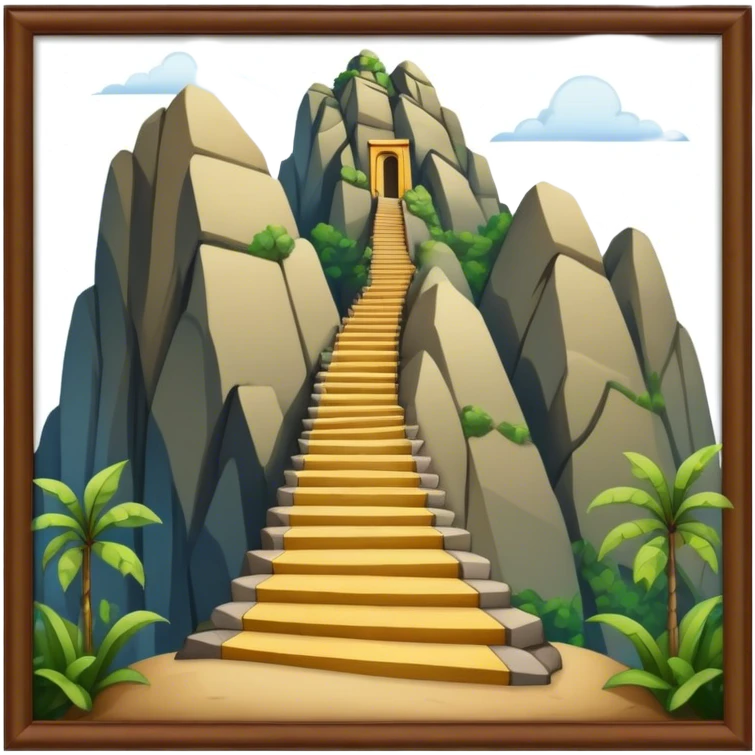 Guatapé Rock Landmark Emoji – Depicting the monolithic rock with its zigzagging staircase. emoji