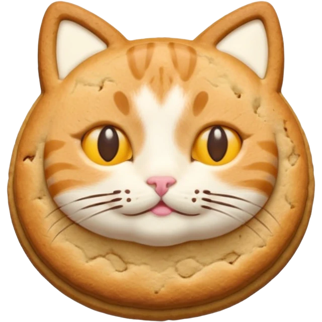 simple and cute cat-shaped cookie emoji