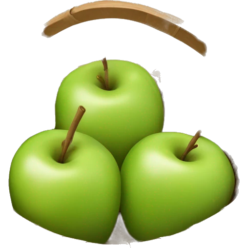 caramel green apples in a wooden woven basket emoji