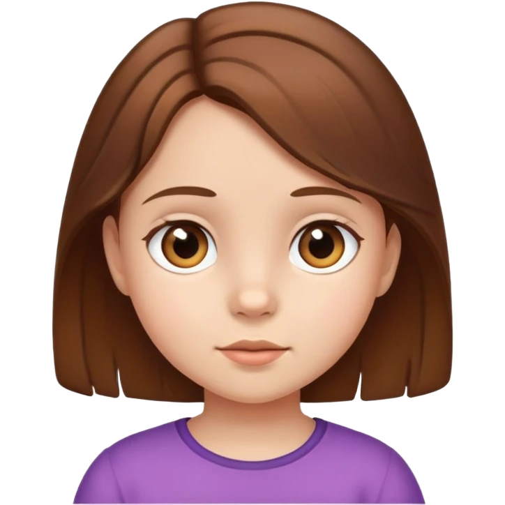 Child girl with brown hair emoji