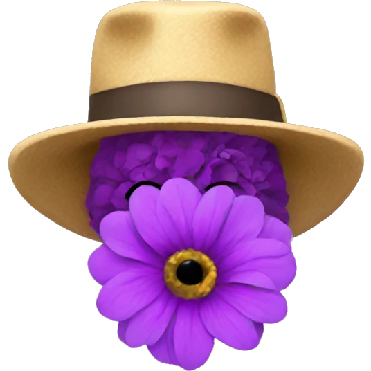 Flower with hat emoji