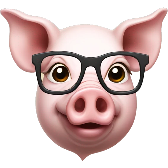 A pig with glasses on emoji