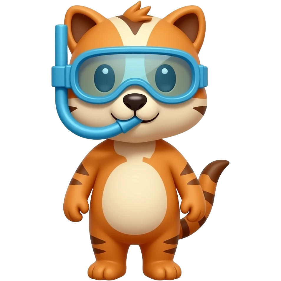 Portrait of animals with swimming goggles cool emoji