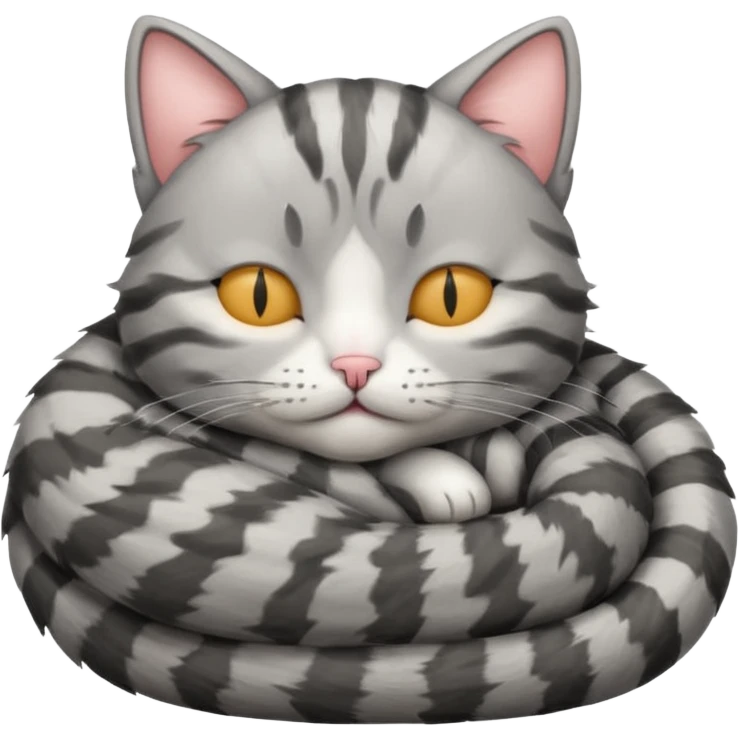 Sleeping grey striped kitty  emoji