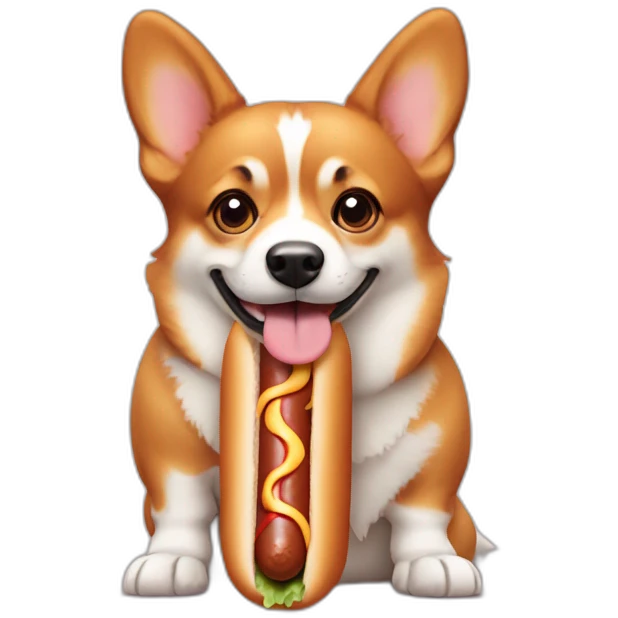 hot dog with corgi face emoji