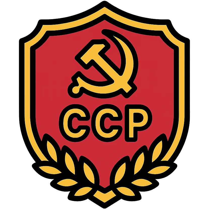 CCP badge, red and gold colors, classic emblem style emoji