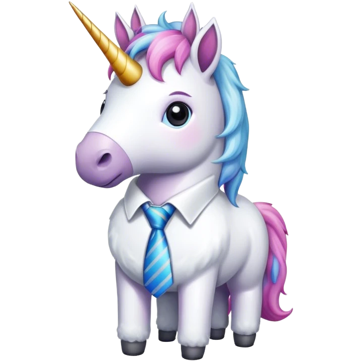 unicorn with a tie emoji