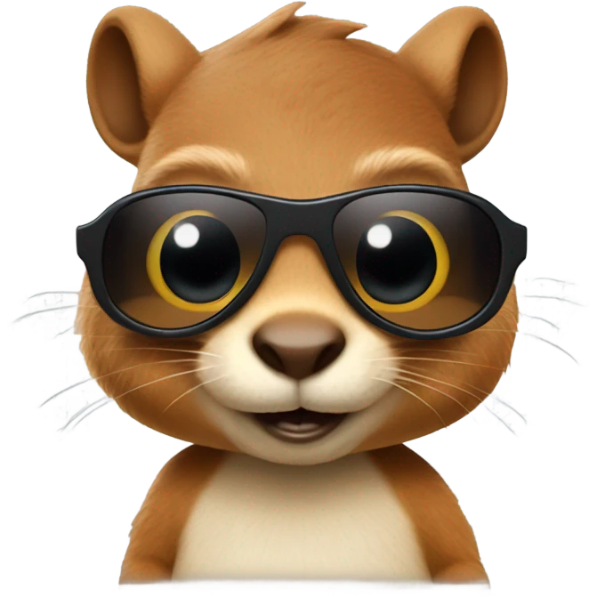 Blind squirrel with dark sunglasses on with acorn emoji