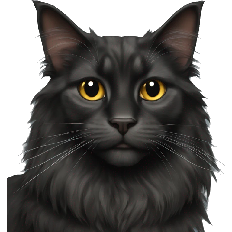 Black Maine coon  emoji