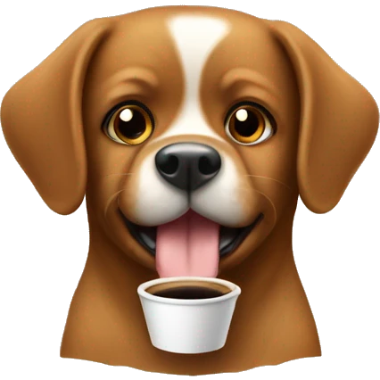 Coffee in dog emoji