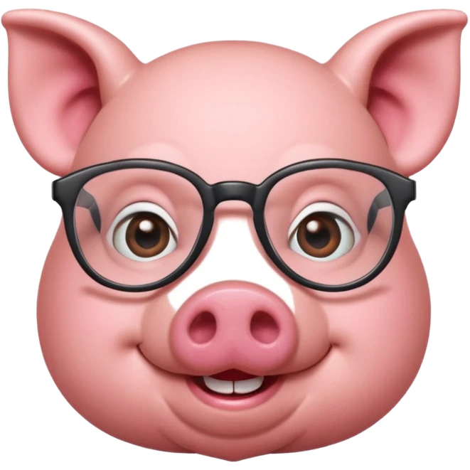pig with glasses emoji