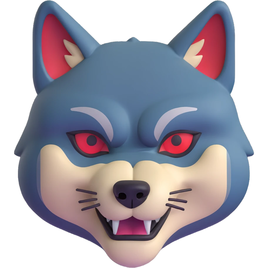 wolf with the face of Vladimir Zhirinovsky emoji