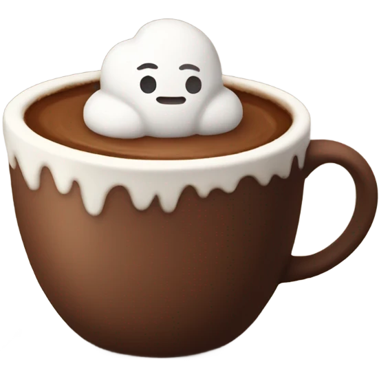 cocoa with marshmallow in cozy cup emoji