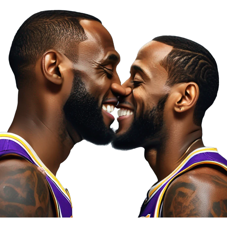 Lebron James smooching Kendrick Lamar’s face emoji