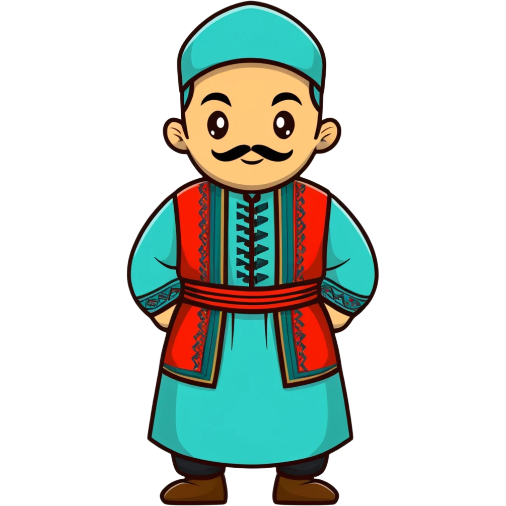 Tatar man in traditional dress emoji