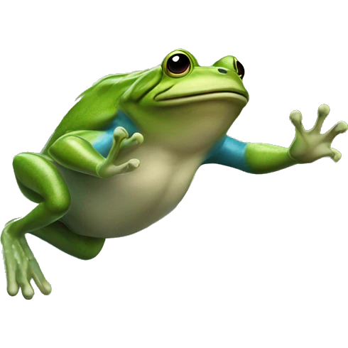 Bullfrog jumping emoji