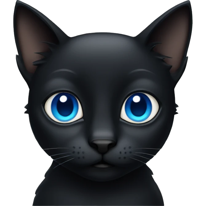 black cat with blue eyes emoji