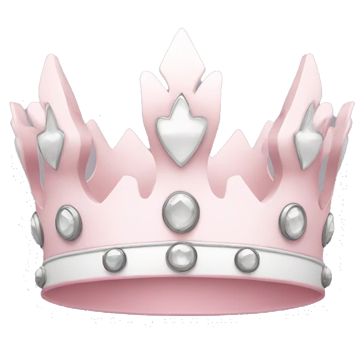 White and pastel pink crown emoji