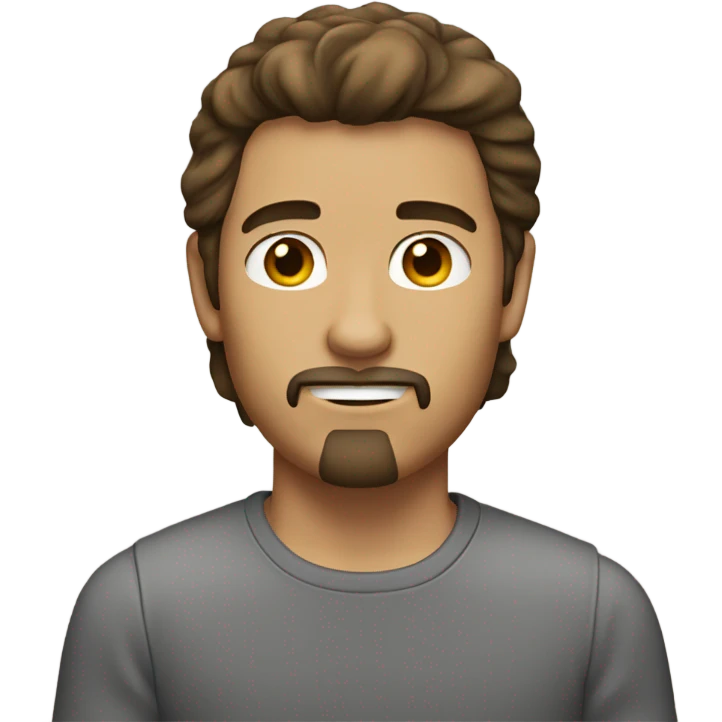 Brown haired man with goatee and mullet emoji
