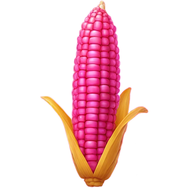 Long hot pink corn of the cob with glitter  emoji