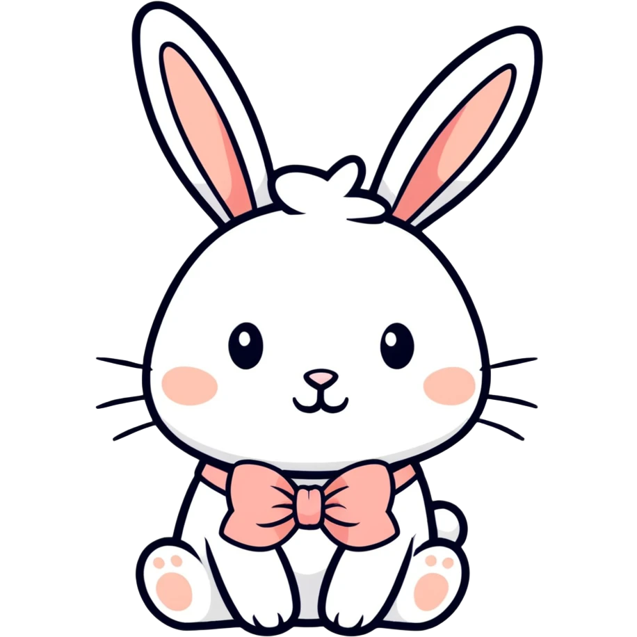 Rabbit with a bow emoji