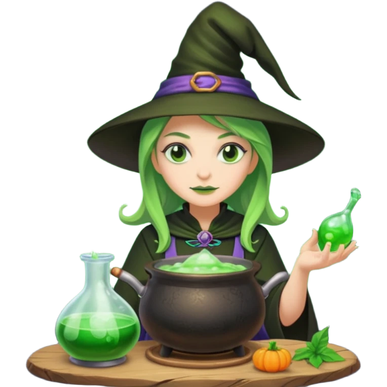 green witch cooking potion emoji