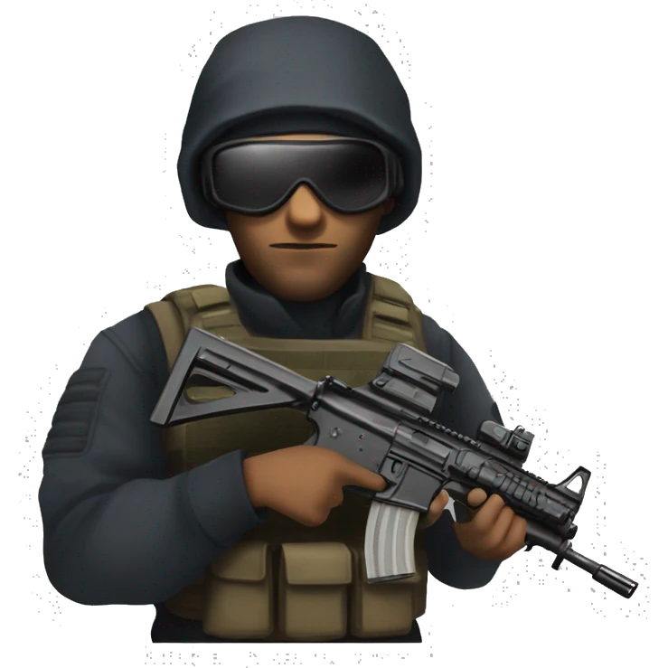 Counter-terrorist from Counter-Strike 2 game, holding c4 emoji