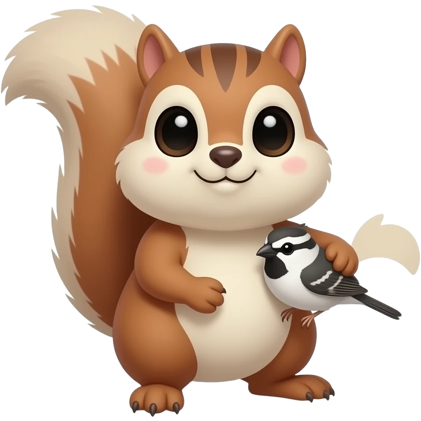 Cute chipmunk-sparrow-hybrid-creature emoji