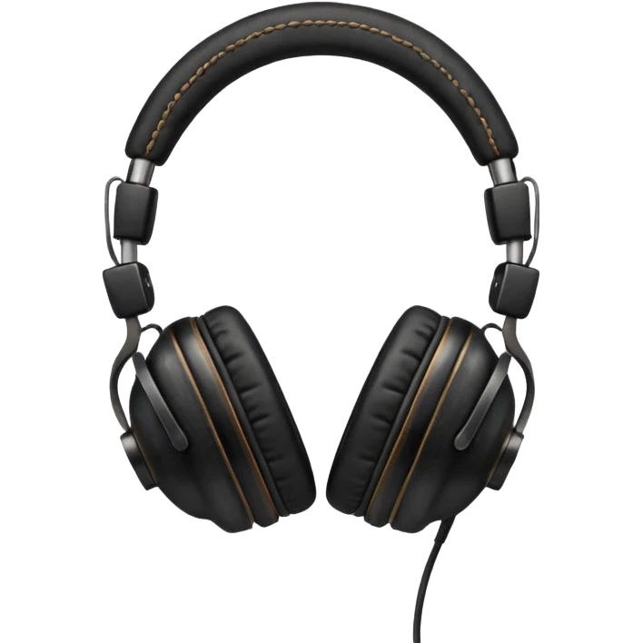 vintage black headphone emoji