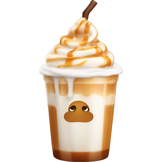 Iced caramel macchiato with cold foam cute and girly emoji