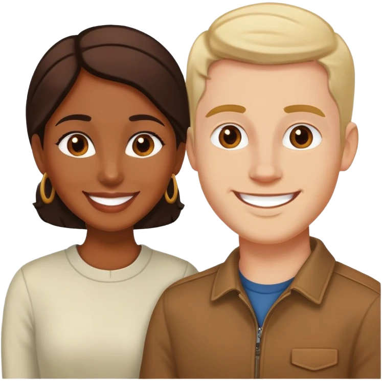 Brown wife and white husband emoji