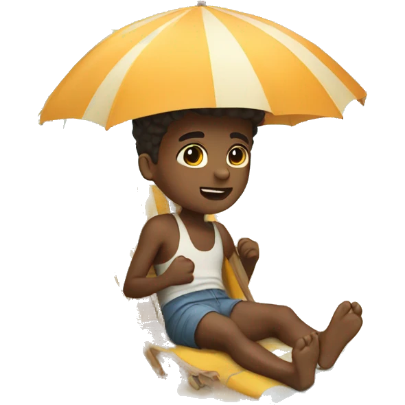 A boy at the beach  emoji