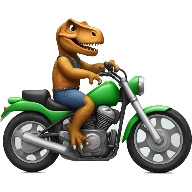 Dinosaur on a motorbike emoji