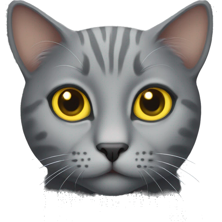 grey cat yellow eyes cute emoji