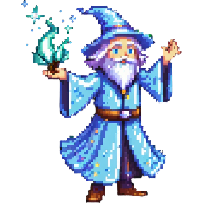 dancing wizard with sparkles emoji