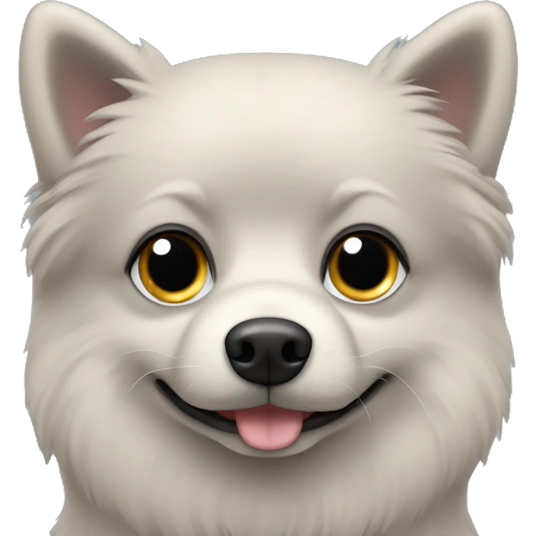 Black spitz Dog breed with cute eyes  emoji